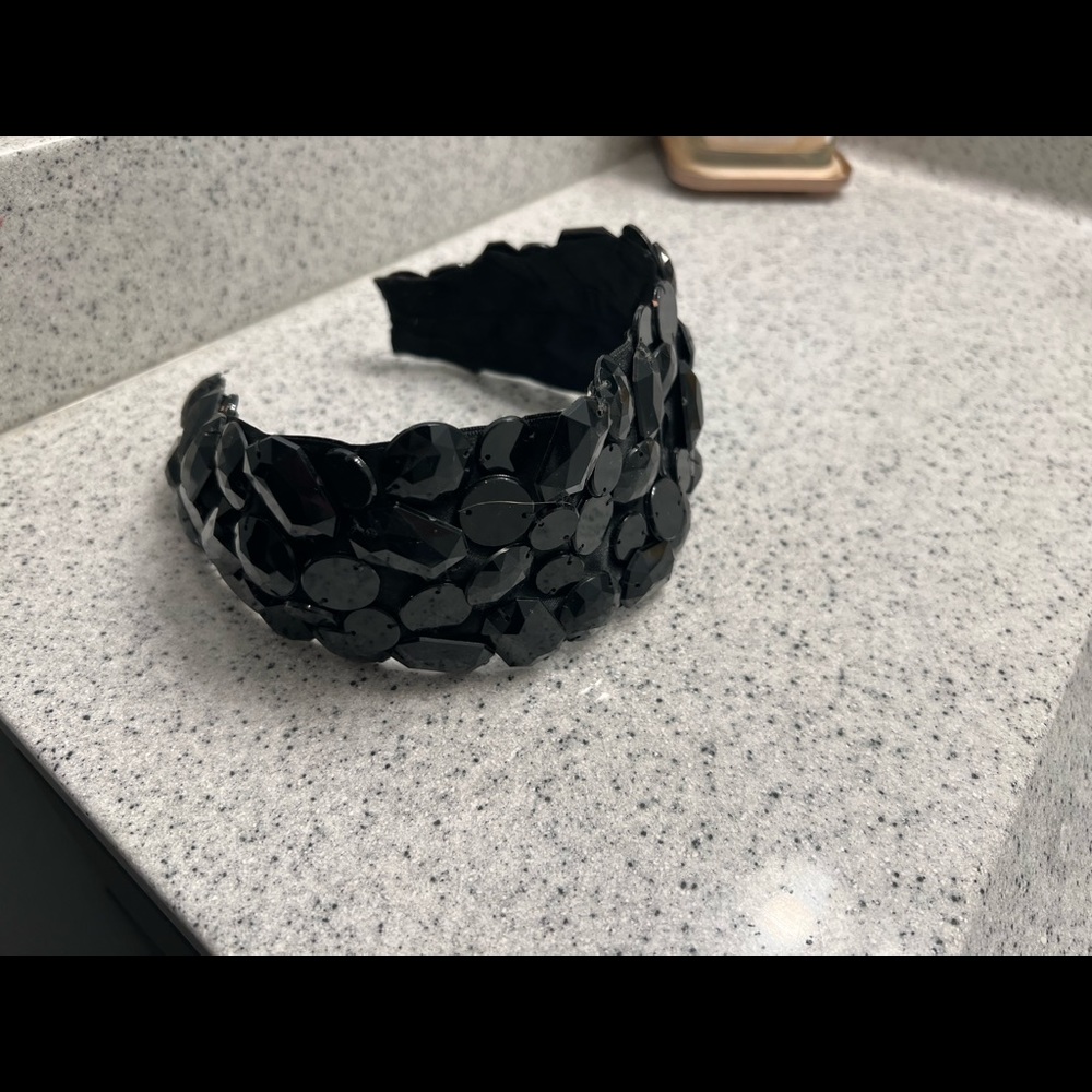 Jennifer Ouellette Black Rhinestone Headband